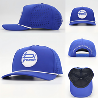 Gorra de Golf OEM de Color Sólido, Perforada con Láser, Protección Solar, Secado Rápido, con Logotipo Personalizado en Parche de PVC, Gorra Deportiva de Béisbol de 5 Paneles