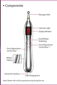 Acupuncture Pen 5-in-1electronic Acupuncture Pen Pain Relief Therapy Rechargeable Powerful Meridian Energy Massage Pen