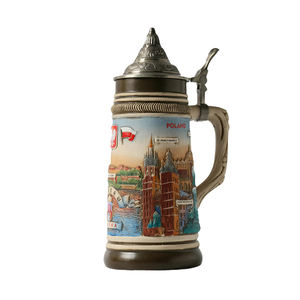 Mug <span class=keywords><strong>de</strong></span> <span class=keywords><strong>bière</strong></span> en céramique avec couvercle en métal, grès, coréen, allemand, forme créative, 1 litres - Product Image 6