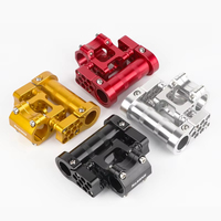 Tige de guidon de vélo Double Table de vélo pliante Bmx Pont Poignée Barre Courte Puissance Vélo Tige Réglable Tige Riser 25.4