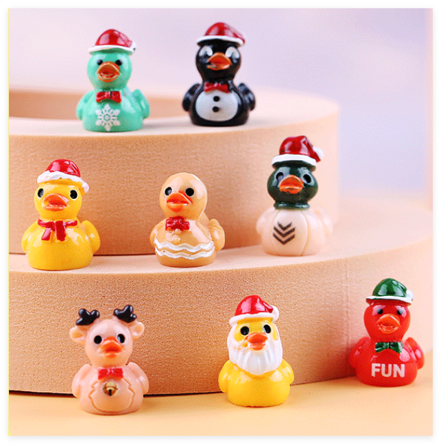 Fairies Homes Diy Duck Family Miniature Animal Geometric Glass Terrarium Accessories Wholesale Resin Modern House Figure Decor