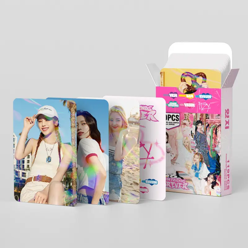 Tarjeta especial diaria ITZY KPOP Shin Yoona y Choi Ji Soo, tarjeta flash de doble cara, 119 Uds., tarjeta fotográfica holográfica LOMO