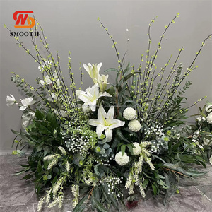 Arreglo Floral de Seda para Decoración de Bodas, Estilo Bosque, Tendencia Nueva, Flores Verdes, Lirios, Decoración de Suelo para Bodas - Product Image 1