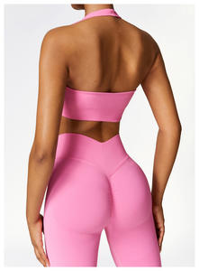 एक महिला ठोस रंग 2-टुकड़ा जिम कसरत उच्च गुणवत्ता वाले सहज सक्रिय खिंचाव त्वरित शुष्क सांस लेने योग्य खेल शीर्ष और पोशाक - Product Image 5