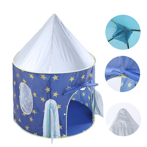 Tente de plage pliable quatre saisons Kenpuaz pour bébés, château spatial étoilé pour garçons, piscine à balles avec projection d'images, bleue - Product Image 4