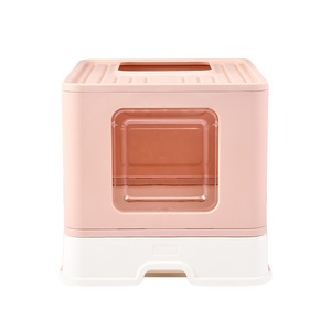 Best Seller Foldable Large Cat Toilet Litter Box Plastic Cat Litter Box With Drawer