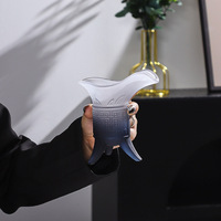 Verre à shot noir givré - Verre à trois pieds de style chinois pour bière, whisky et cocktails - Cadeau d'affaires