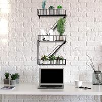 RUIMEI Étagère murale Fire Escape Étagère décorative en métal Présentoir à 4 niveaux pour décorations