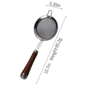 Tamis à farine en acier inoxydable 304 de qualité supérieure avec poignée en bois de rose luxueuse, tamis à mailles fines de 30 mm, durable, pour usage domestique - Product Image 6