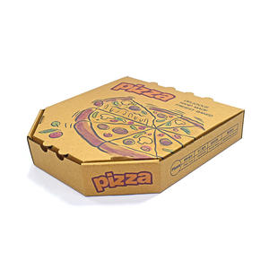 Boîte à pizza personnalisée en papier ondulé brun rouge jaune noir Boîte d'emballage alimentaire en papier kraft - Product Image 5