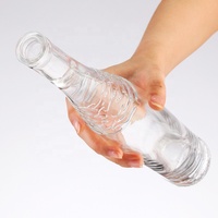 Mini bouteilles en verre Evian 250ml forme ronde et plate avec bouchon de liège pour Tequila Cocktail Bitters Brandy