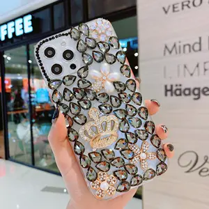 Neuankömmling 3D hand gefertigte Strass steine Crystal Bling Full Diamonds Bunte glänzende Handy hülle für iPhone 12 11 pro XR XS