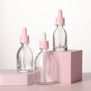 Frasco cuentagotas de aceite esencial de vidrio rosa de alta calidad 30ml 50ml 100mL Estilo farmacéutico Logotipo personalizable y tapa de rosca - Product Image 1
