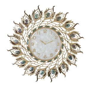 European Style Seashell Wall Clock Round Battery Powered Living Room Decor Elegant Quiet Design - Product Image 5