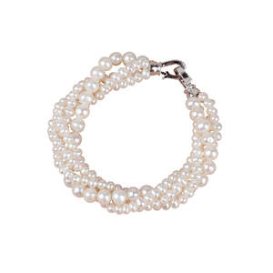 กำไลข้อมือไข่มุกธรรมชาติหลายชั้น ดีไซน์หรูหรา รุ่น WENCHI 1604 - Product Image 3