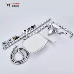 Giormani Shower <b>Set</b> <b>Square</b> Rain Head Ceramic Valve Single Handle 3.5-4.9gpm Bathroom Bathtub Use - Product Image 3