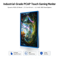 Monitor de Pantalla Táctil Capacitiva de 32 y 43 Pulgadas con Iluminación LED Halo, Monitor de Juegos con Pantalla LED para Máquinas de Juegos de Habilidad