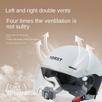 FOMOKER Nouveau casque de moto demi-coque TORST ABS - Design rétro, taille réglable, utilisation quatre saisons, ajustement universel, certifié 3C, garantie 1 an