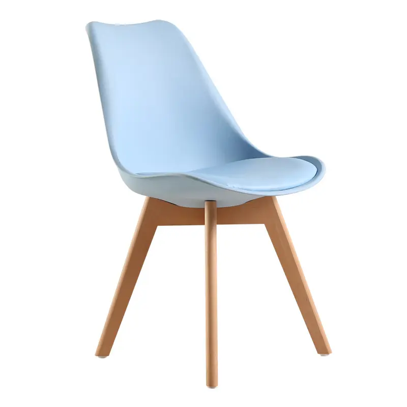 Orta yüzyıl mobilya plastik sandalyeler mavi silla chaise de cafe lila Stuhl çapraz bacak pu koltuk minderi yemek sandalyesi modern