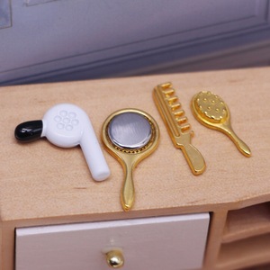 Mini-outils de coiffure en alliage pour maison de poupée, petits accessoires de simulation microscopique pour tissus, peigne, miroir, sèche-cheveux, modèle de coiffure - Product Image 3