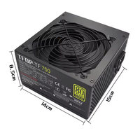Alimentation électrique pour ordinateur 750W ATX avec ventilateur 12CM, norme 80 Plus, alimentation PC de bureau 12CM, tension de sortie 5V, stock disponible