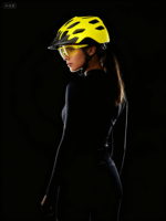 Casque de vélo léger Billionsports 033 PC avec visière solaire, imperméable et respirant pour le cyclisme sur route - Jaune clair