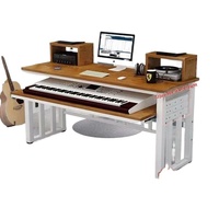 Table de piano électronique en bois moderne et minimaliste, poste de travail pour l'orchestration musicale, clavier d'étude, double hauteur réglable pour ordinateur