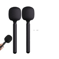 2Mic 3 In1 Mikrofon Nirkabel Pegangan Genggam Tongkat Mikrofon Kerah untuk Ponsel Kamera Studio Vlog Perekaman Video Wawancara Kit Mikrofon