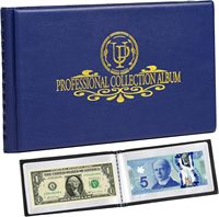 40 pochettes 20 feuilles Album de collecte de billets de banque Porte-billets en dollars transparents Livre de stockage d'argent mondial