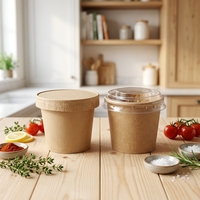 Gobelets à sauce/condiment en papier kraft biodégradable, écologiques, sans BPA, durables, recyclables, avec couvercle anti-fuite en PE laminé