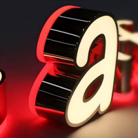 Lettres lumineuses LED personnalisées 3D avec éclairage halo, lettres lumineuses en métal doré pour enseigne de magasin, publicité pour boutique