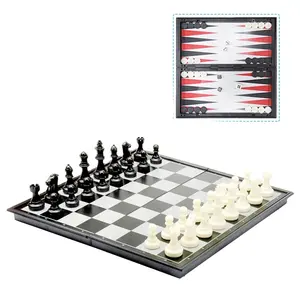 F Cheap Price Factory Supplier High Quality PU Leather Chess Set Folding Board Wholesale Backgammon Traditional Toy For Games