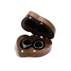 FORTE Manufacturer Custom Luxury Personalized Wooden Jewelry Box Walnut Wooden <b>Ring</b> Box Weeding Engagement Wood <b>Couple</b> <b>Ring</b> Box - Product Image 2