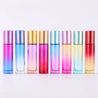 Vente en gros 5ml/8ml/10ml/15ml rouleau de sérigraphie clair givré huile essentielle crème de soin de la peau bouteille en verre couvercle en aluminium PP