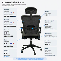 Chaise de bureau ergonomique pivotante à dossier haut avec structure métallique, fabrication chinoise, pour utilisateurs d'ordinateurs