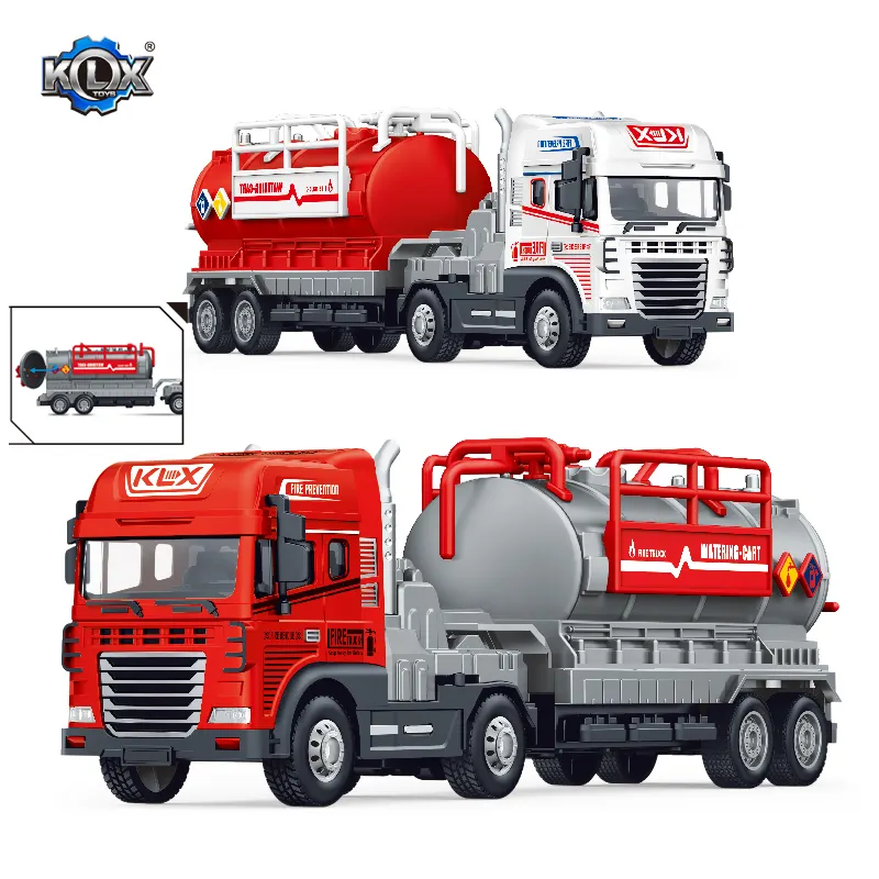 KLX promosyon 1:24 ölçekli model çocuk diecast oyuncaklar çocuklar için kalıp döküm oyuncak takım oyuncak itfaiye kamyonu sürtünme araç