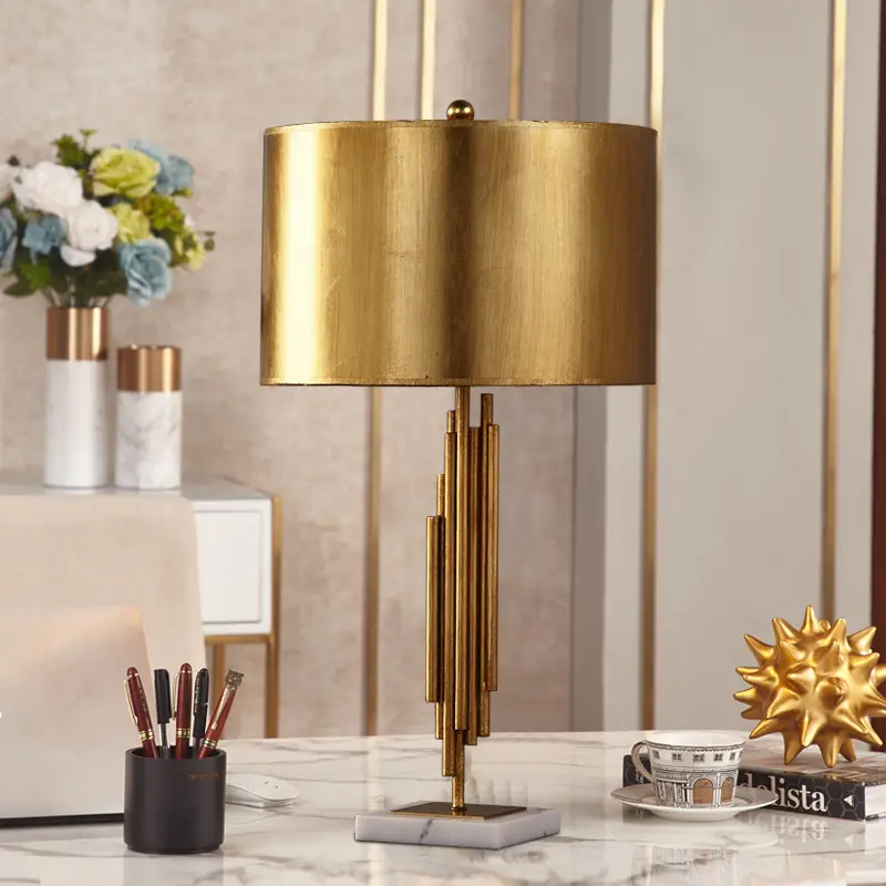 wholesale living room decorative accent modern design luxury gold bedside table lamps