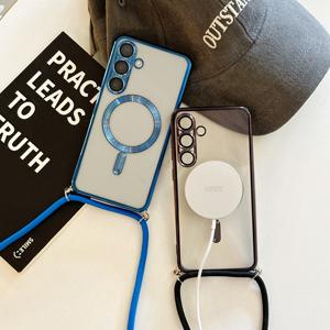 <span class=keywords><strong>Coque</strong></span> de téléphone plaquée lanière bandoulière pour <span class=keywords><strong>Samsung</strong></span> S25 S24 S23 S22 <span class=keywords><strong>S21</strong></span> couverture de <span class=keywords><strong>collier</strong></span> ultra magnétique - Product Image 4