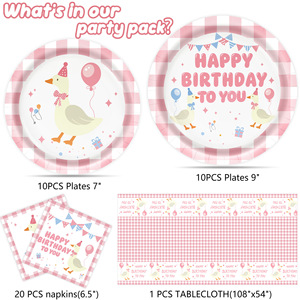 <span class=keywords><strong>Set</strong></span> di Stoviglie per Festa 'Pink <span class=keywords><strong>Stupid</strong></span> Goose' - Piatto, Bicchiere, Tovaglia e <span class=keywords><strong>Set</strong></span> Decorativo per Compleanno '<span class=keywords><strong>Stupid</strong></span> Goose' - Product Image 3