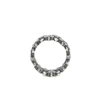 Bague ouverte unisexe en alliage plaqué argent, design populaire, motif huit trigrammes et épée à sept étoiles ajourée, style antique rétro hipster