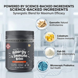 Vet Strength Allergy Immune Soft Chews avec Omega 3 Acides Gras Colostrum L-Arginine <span class=keywords><strong>Spiruline</strong></span> Huile de Poisson Complément Alimentaire <span class=keywords><strong>pour</strong></span> Animaux de Compagnie Chiens - Product Image 4