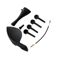 4/4 Plastic Violin Tailpiece Set Including Tailpiece+Chinrest+Endpin+Tail Gut+4 Tuning Pegs Beginner Use
