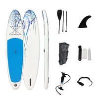 Planche à pagaie gonflable en PVC SUP transfrontalière prête à être expédiée - Planche à pagaie portable pour le yoga aquatique et la navigation