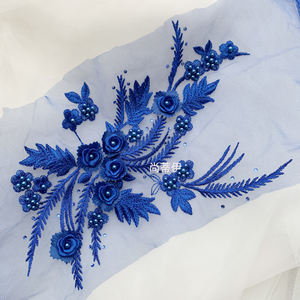 DELACE coloré médaillon appliqué avec perles broderie florale dentelle robe de mariée accessoires - Product Image 5