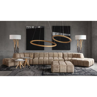 Vintage Luxus-Sofa-Set aus Vollnarbenleder, Modulares Design mit Schwammfüllung, Anpassbare Farbe und Form, Bogenförmig für Wohnzimmer