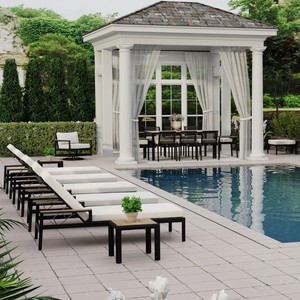 Cómoda Tumbona de Aluminio para Exteriores con Marco Metálico, Ideal para Tomar el Sol en la Piscina - Product Image 4