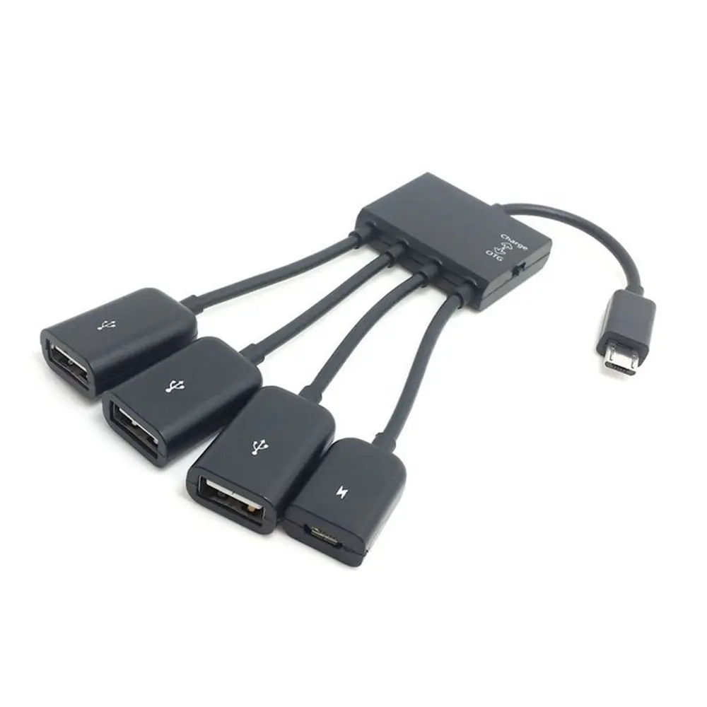 4-in-1 Micro USB Charging OTG Hub Splitter Cable For Smart Phone Android Tablet