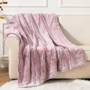 Couverture en fausse fourrure Double face, soyeux et doux, grand format, lavable <span class=keywords><strong>à</strong></span> la <span class=keywords><strong>Machine</strong></span>, en vison, <span class=keywords><strong>à</strong></span> rayures violettes, couleur vin, renard - Product Image 3