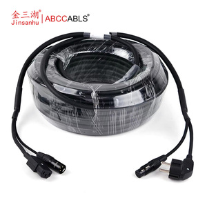 Câble <span class=keywords><strong>Combo</strong></span> 2-en-1 ABCCABLS Schuko IEC C13 <span class=keywords><strong>XLR</strong></span> Intégré Audio et Alimentation en Cuivre Sans Oxygène - Product Image 1
