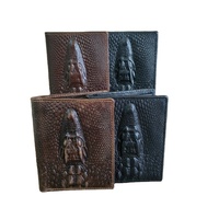 Grosir Pabrik dompet panjang dompet tekstur kulit buaya kulit asli tas tangan logo kulit kustom dompet uang untuk pria